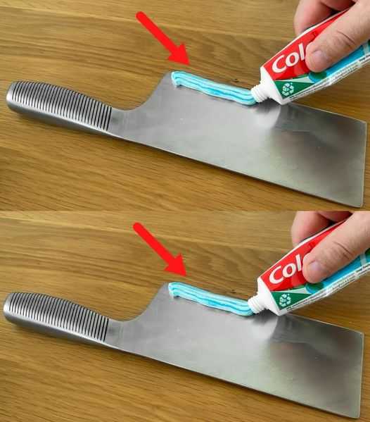 Applying a little toothpaste to the kitchen knife: the butcher’s trick