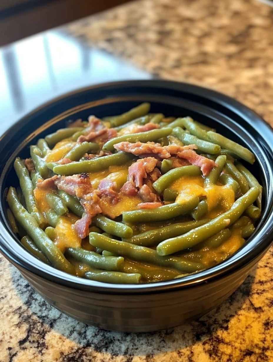 Slow Cooker Amish Green Bean Casserole