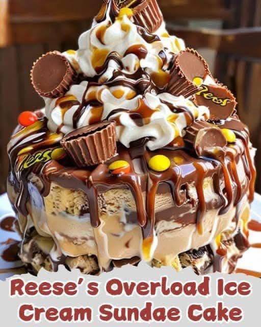 Reese’s Overload Ice Cream Sundae Cake