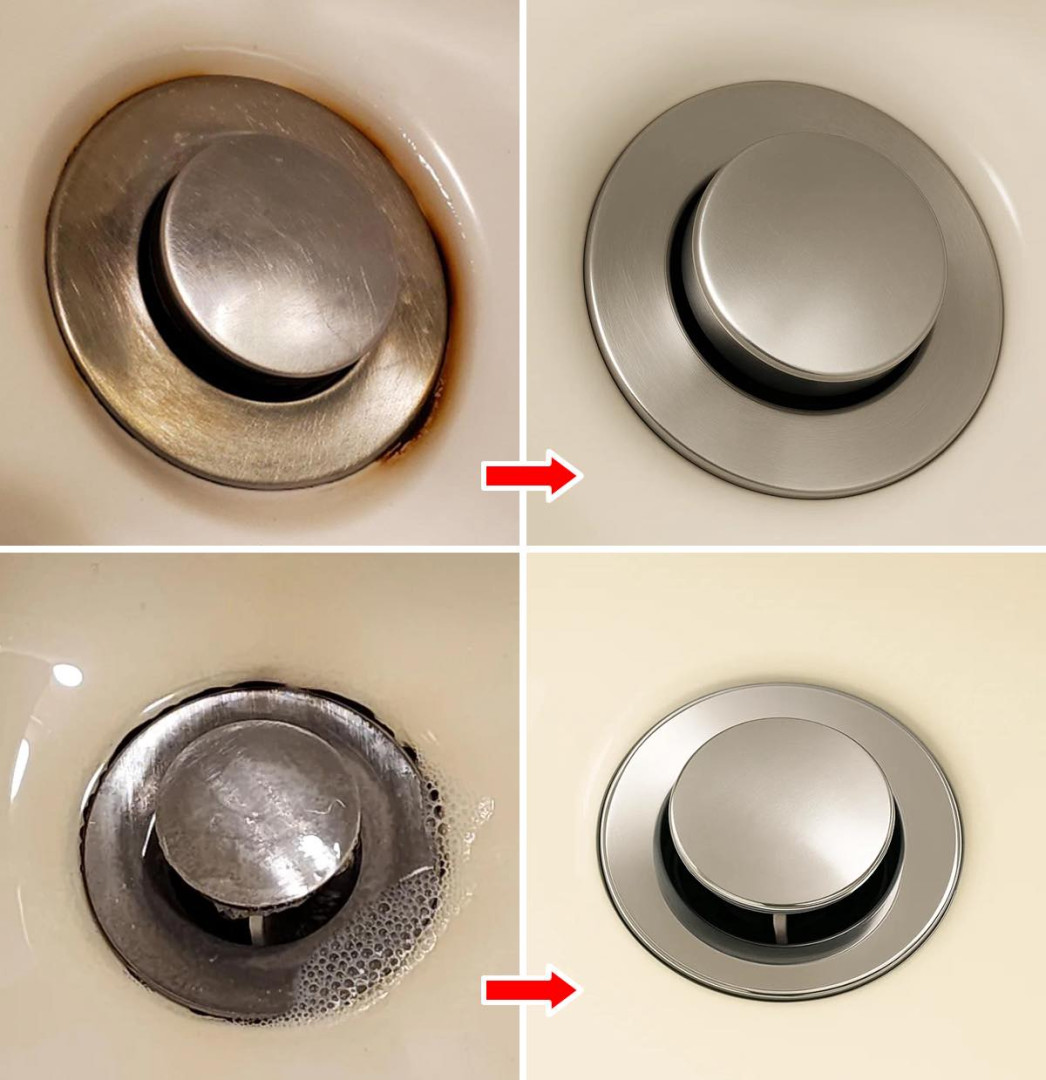 How to remove the dark circle around faucets