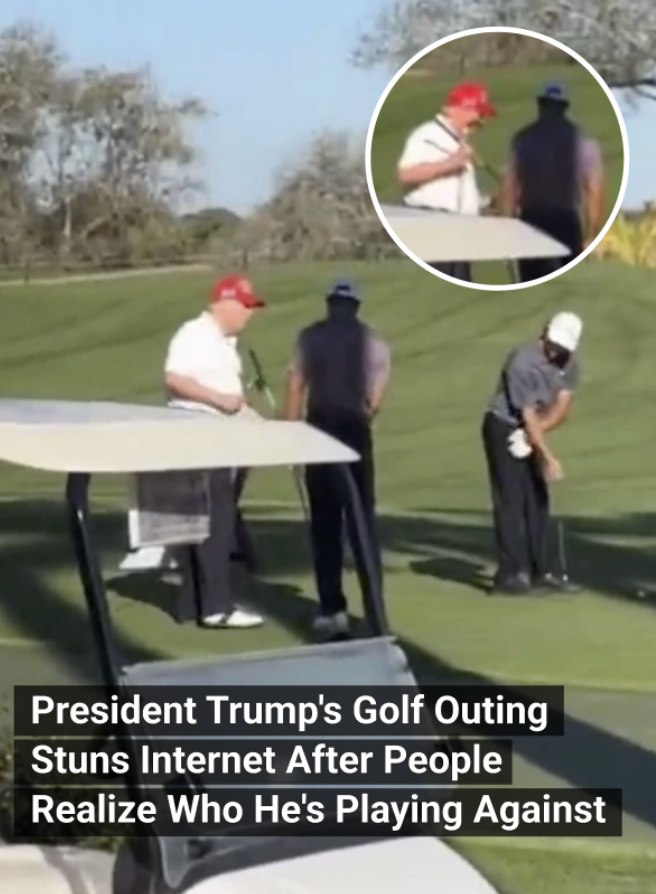 President Trump’s Golf Outing Stuns Internet After People Realize Who He’s Playing Against