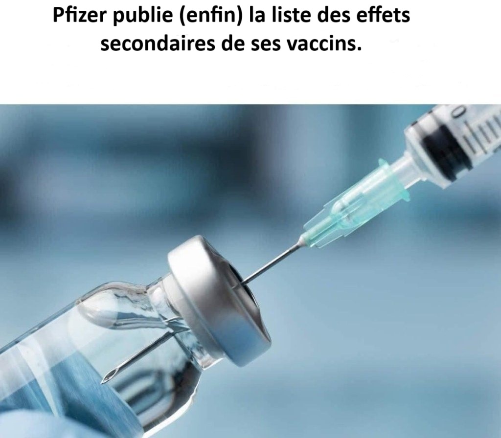 Pfizer (finally) publishes the list of side effects of its vaccines.