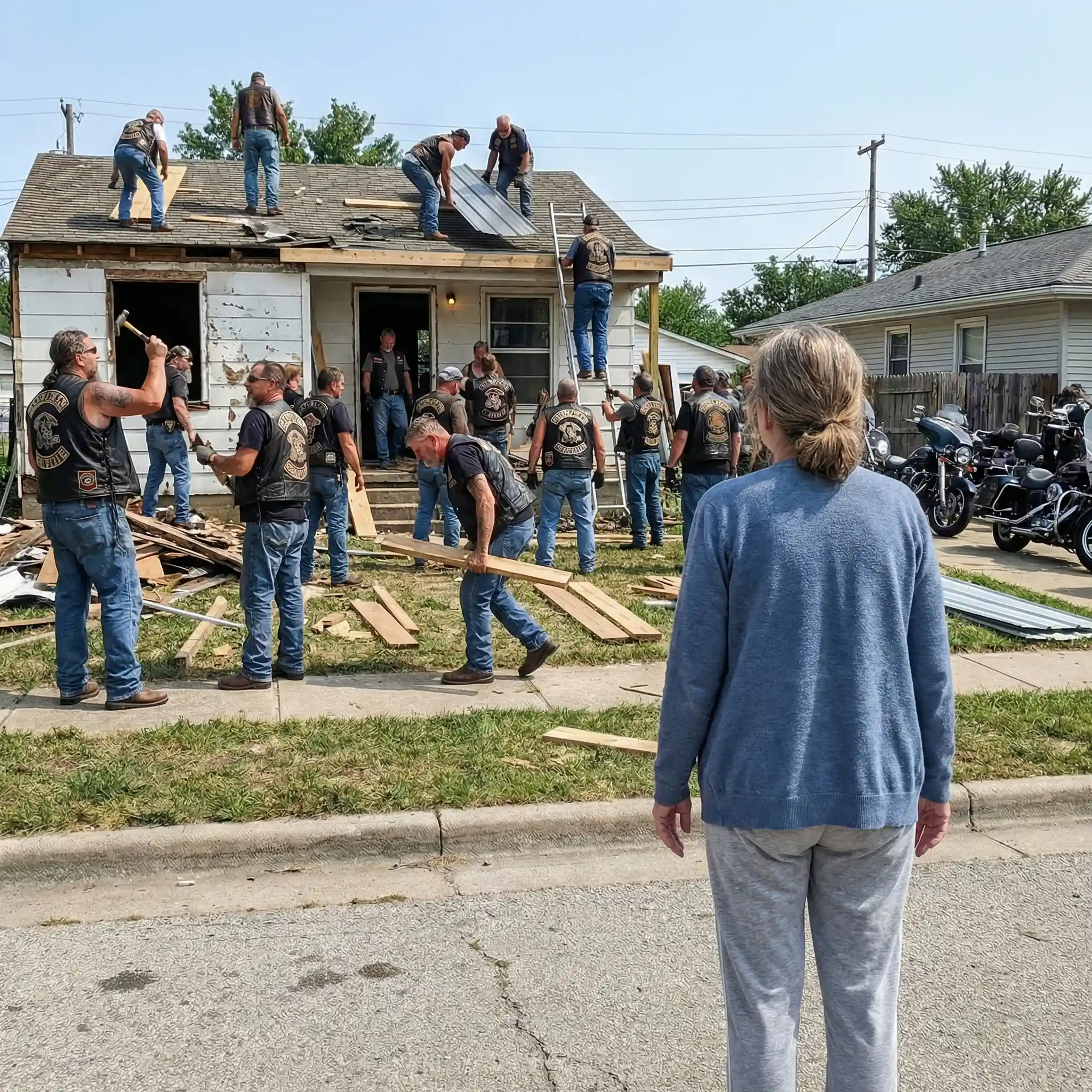 200 Bikers Rebuilt a Widow’s Destroyed Home in 72 Hours and Left Without a Word