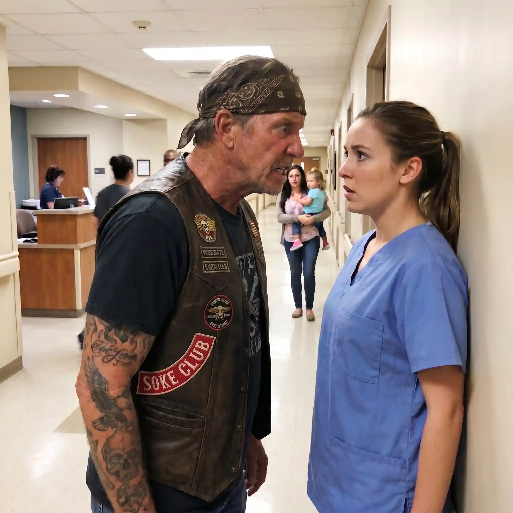 Biker Slammed a Nurse Against a Wall and Screamed Give Me the Child Now