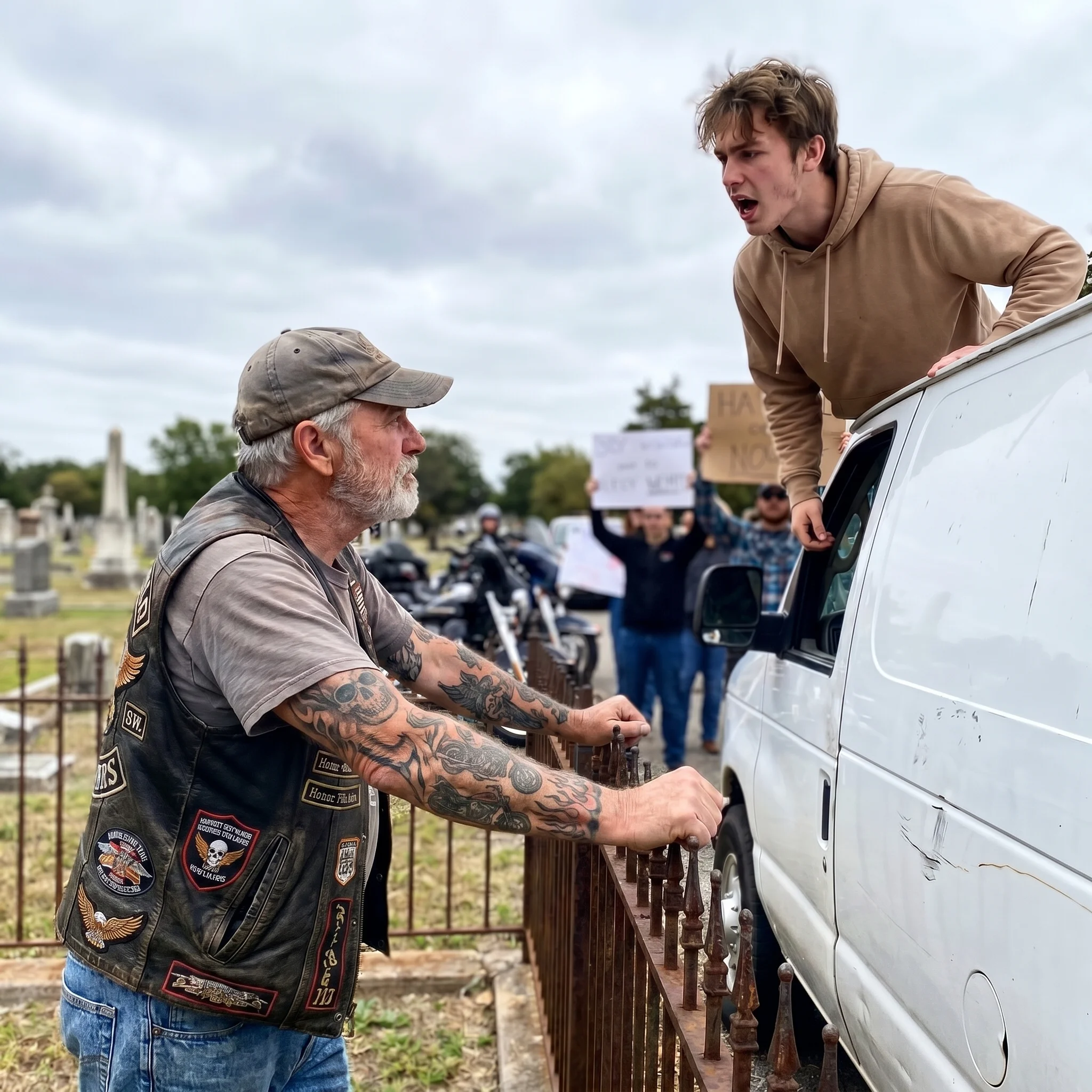 50 Bikers Blocked a Funeral After Protesters Screamed at a Dead Soldier’s Mother