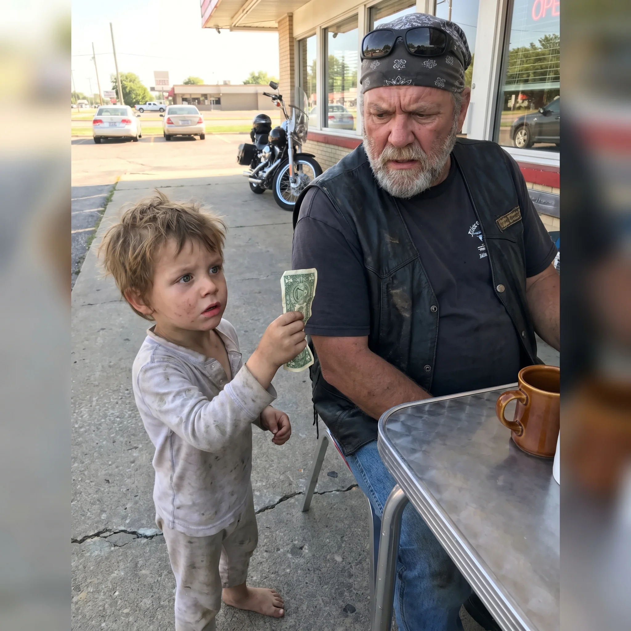 Boy Handed a Biker a Crumpled Dollar and Asked Him to Scare the Man in Mama’s Bedroom