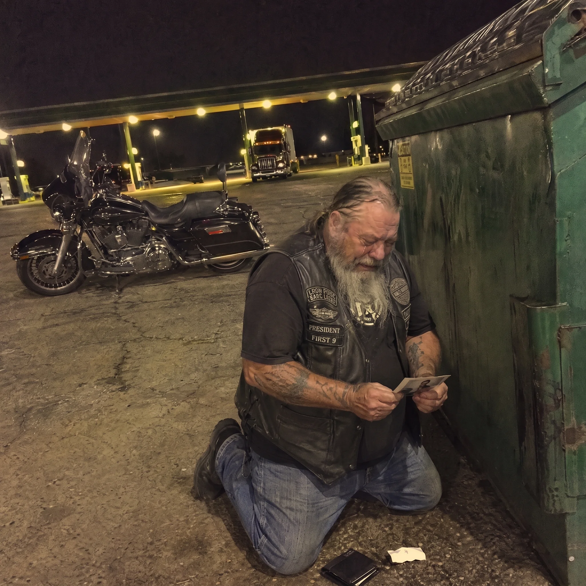 I Found a Biker Crying Behind a Dumpster Holding a Photo of a Little Girl